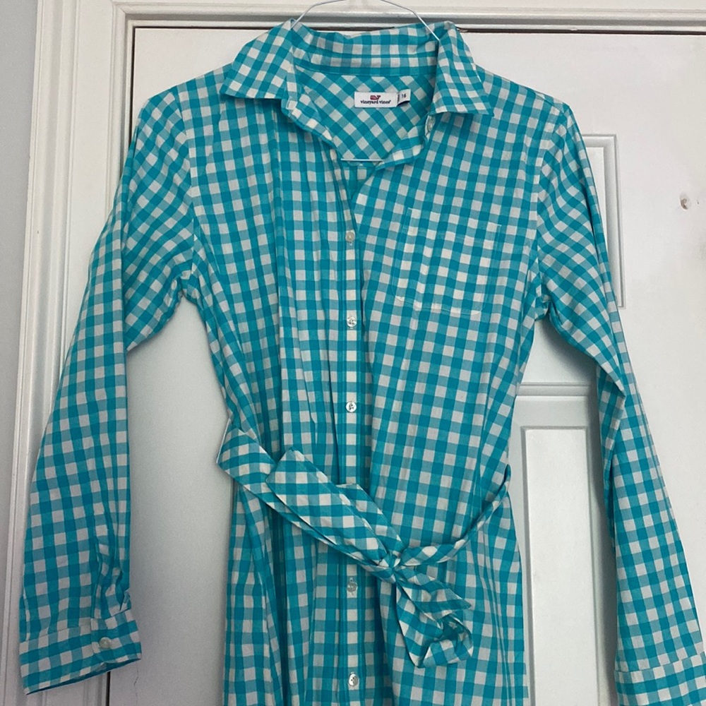 Never worn Vineyard Vines girls gingham dress